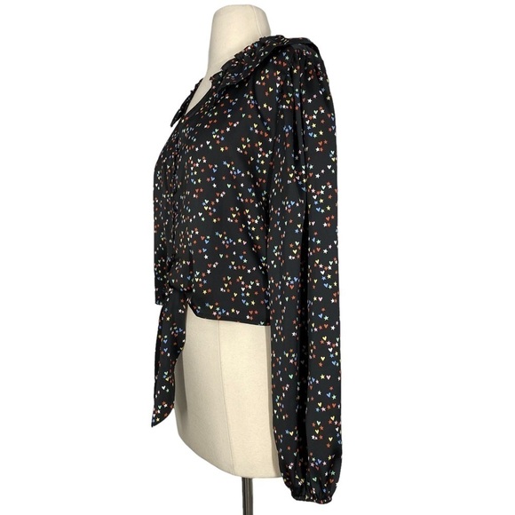 TOPSHOP Star Print Cropped Blouse - Picture 3 of 6